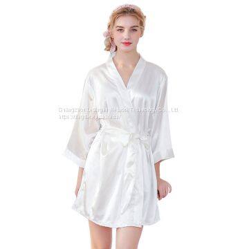 Nightgown Wedding Makeup Gown Embroidery Bride Cardigan Gown Bride Bridesmaid Morning Gown photo-2
