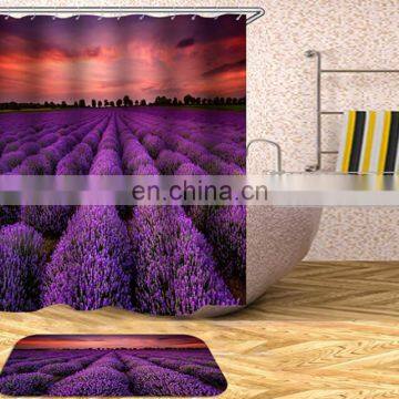 I@home Pastoral Hot Air Balloon Romantic Sea of Flower Custom Shower Curtain Bathroom Printing
