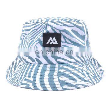 Summer outdoor woven label custom made sky blue bucket hats wholesale