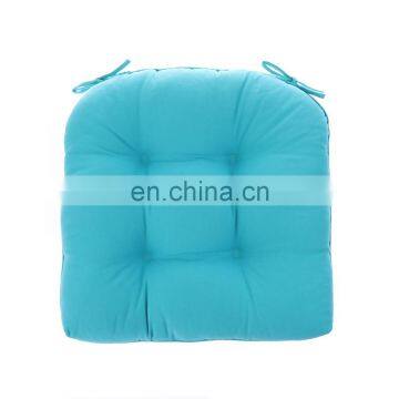 Recyclable Cheap Soft Patio Outdoor Solid Blue Non-slip U-shaped Tufted Chair Pad With Ties Home photo-2
