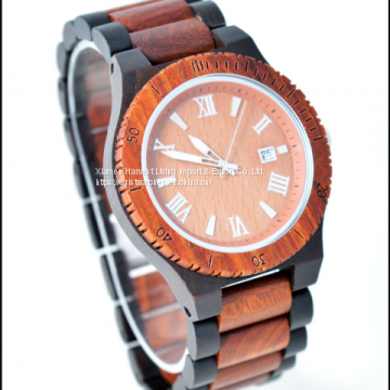 Wholesale Ebony Wooden Watch Wood Dial Quartz Brand Watches Christmas Gift photo-3