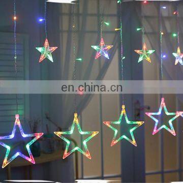 2.5M LED Star Shaped Curtain Lights Christmas Garland 220V String Fairy Lamp Wedding Holiday Party Decoration photo-2