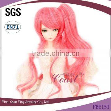 long curly fashion powder pink 1\3 BJD doll wigs