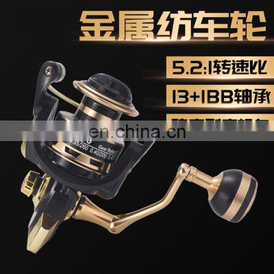 Рыболовный катушка 13+1BB 1000/2000/3000/4000/5000/6000/7000 с металлическим корпусом для морского и спиннинга рыбалки. Подходит для соленой и пресной воды. photo-3