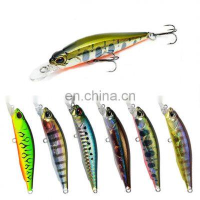 Amazon Hot Popular 63mm 5g ABS Plastic Suspending Fishing Lures Minnow Treble Hooks Fish Bait For Seabass