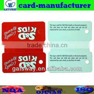 plastic hang tag card with anti-fake function