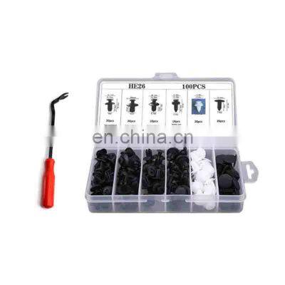 100PCS boxed universal buckle + screwdriver Auto Snap Hybrid Body Fixing Screw Clip