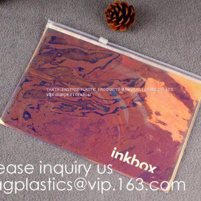 Cosmetic Makeup Bags, Frosted Promotional Frosted Makeup Cosmetic Bag Cloth Packaging With Slider Zip-Lock photo-4