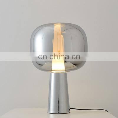 Chrome/Gold/Rose Gold Glass Table Light Post Modern Table Lamp Glass Bedside Night Lamp photo-4