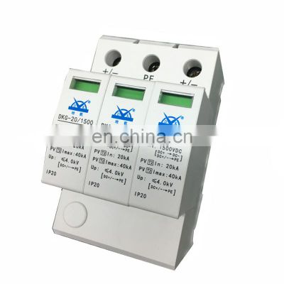 China Supplier 1500V Solar Photovoltaic DC Power SPD Surge Protector 3P Solar Surge Protective Device