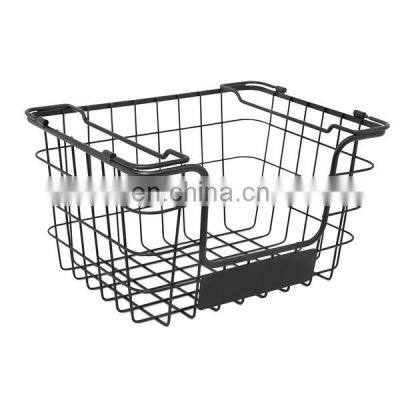 Rectangular Black Laundry Large Mesh Foldable Egg Carbon Steel Birdcage Wholesale Stackable Handmade Fruit Metal Wire Basket photo-5