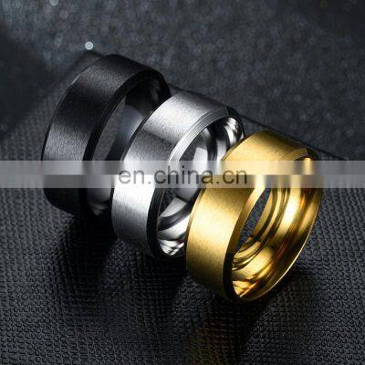 Fashion Charm Jewelry Ring Men Stainless Steel Matte Black Rings For Men Women photo-3