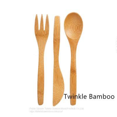 Bambaoo cutlery set spoon set fork bamboo knife WholeSale bamboo wood items