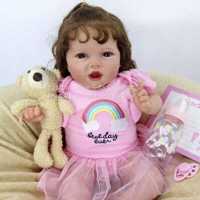 22-inch New Reborn Doll Pure Hand Painted Simulation Baby Doll Soft Realistic Reborn Baby Toys photo-5