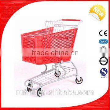 Supermarket plastic power coated trolley