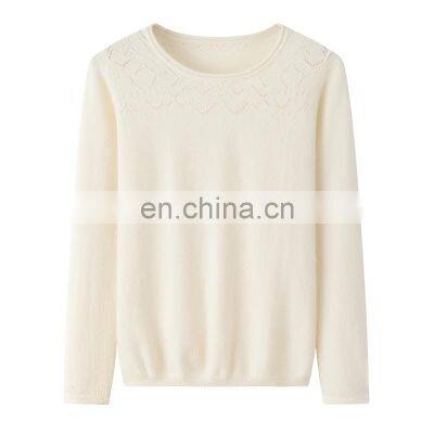 Women's 100% Cashmere Pullover Neck Knit Oversized Sweater Crew Collar Casual Style Solid Pattern Winter Front Front Included