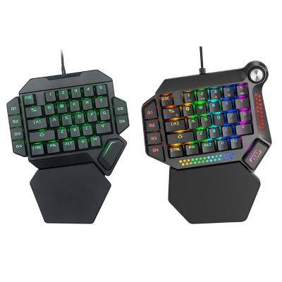 35 Keys Small Magnetic Keyboards with Wrist Rest Backlight Single Hand Mini RGB Gaming Keyboard