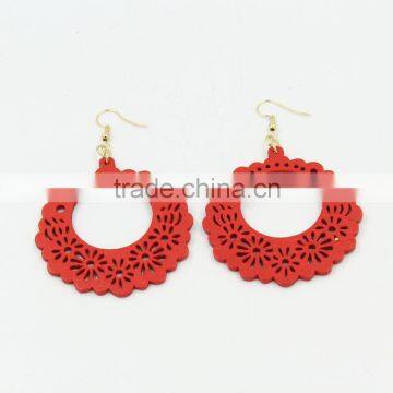 2016 Hot Sale Cheap Newest Fashion Wood Hoop Earrings for Women