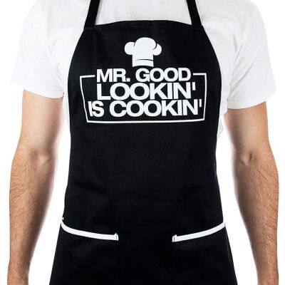 Funny Apron for Men, 2 Large Pockets One Size Fits All Chef Apron for Grilling, Cooking, BBQ Accessories