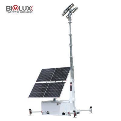 HiSKID-II Solar Lighting Tower With LED Lights and 7m Manual Mast for Mining Work