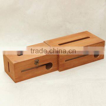 Cable Wire Storage Box /Large Tissue Box Capacity Wooden Cable Box