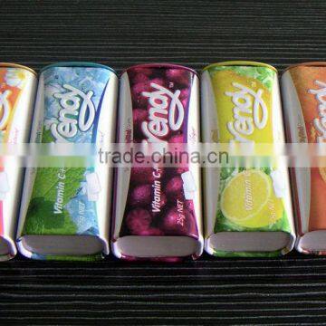 tube shape chewing gum tin box