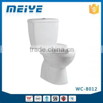 Двухчастный унитаз с сливом воды, S-образный трап 150/250 мм WC-8012