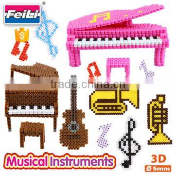 high quality 3D musical instruments plastic iron perler beads toys for kids