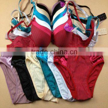 1.05USD High Quality Stripe Type Ladies Sexy Bra Set ,8 Colours/34-38 B Cups(kctz006)