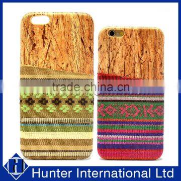 Hot Design Wood+Cloth Card Slot Case For iPhone6