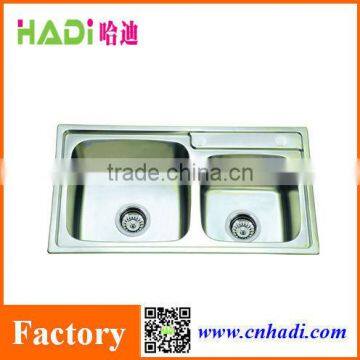 foshan hadi Inset double bowl stainless steel kitchen sink HD7540