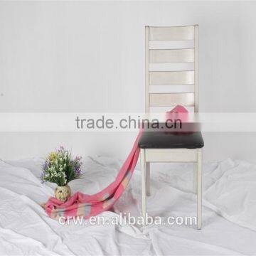 RCH-4236 European Oak Chair White Lacquer Dining Chairs with PU Leather Cushion