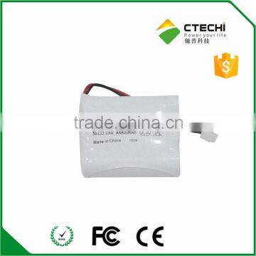 3.6v nickel cadmium rechargeable battery,800mah nicd battery pack