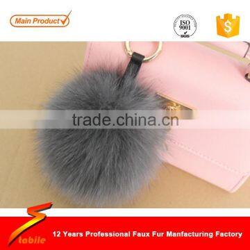 STABILE Fashion White Rabbit Keychain Handbag Charm Faux Fur Rabbit Pompom photo-2