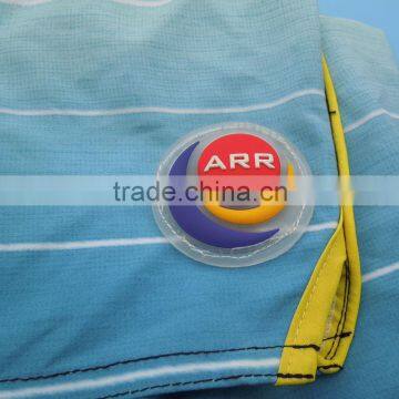 customized transparent pvc patch label for swimming trunks