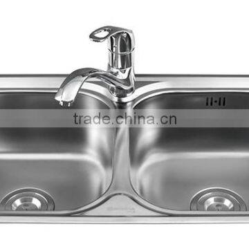 double bowls stainless steel kitchen sink