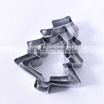 YangJiang factory manufature high quality 3pcs christmas shape stainless steel Baking cutters molds