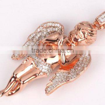 2015 Hot Sell Gold Diamond Angel Meaningful Pendant Necklace photo-3