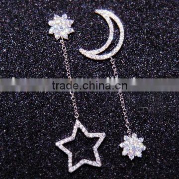 Rock Stars Dangly Earrings Moon Star Dangle Earring Crescent Moon Earrings