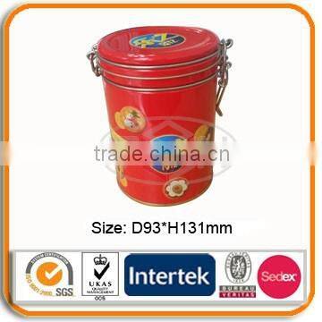 Airtight tin canister with lock