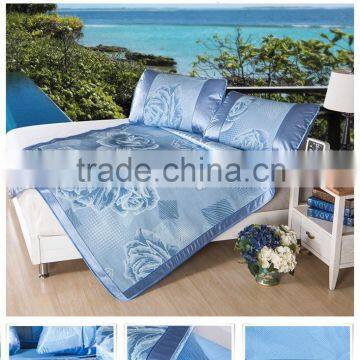 Wholesale Blue silk softtextile summer sleeping mat with big flower