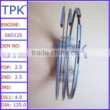 Komatsu S6D125-1 S6D125E-2 piston ring,SA6D125-1 SAA6D125E-3,6150-31-2033 6150-31-2032