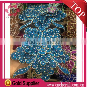 Good quality embroidery design african french laces with rhinestone for fancy fashion dress design 3d flower pattern                        
                                                Quality Choice