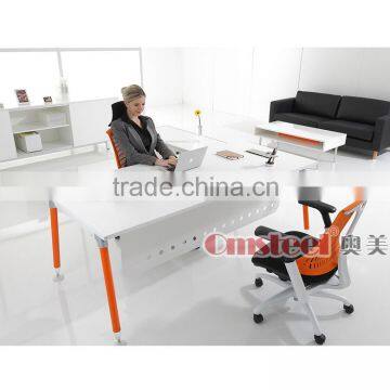 Colorful Steel Frame Melamine Board Director Table