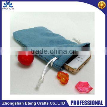 Popular custom mobile phone fabric drawstring bag,velvet drawtring bag