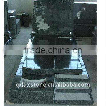 natural black granite headstone designs