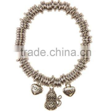 Stretch Pendant and Drop Charms Bangle/Bracelet