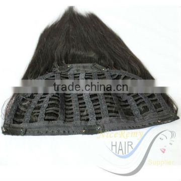 niceremyhair 100% Brazilian human hair clip in half wig