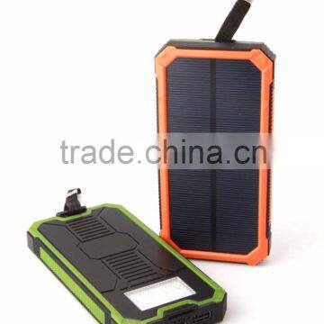 Free Sample Wholesale 20000mAh Outdoor Waterproof Solar Charger Solar Power Bank With Camping LED Light Mobile Solar Charger photo-2