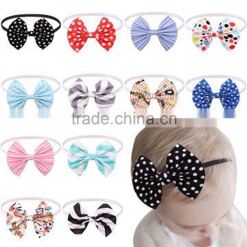 Hot-sales kids large fabric bow Headband girl cotton floral bow Headband Toddler baby bow Headband wh-1821